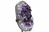 Deep-Purple Amethyst Geode With Metal Stand - Uruguay #368353-3